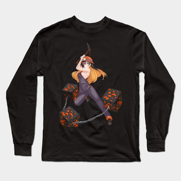 Miner Monerochan Long Sleeve T-Shirt by Monero Art Fund